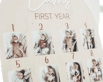 First Birthday Decor | First Birthday Photo Display | Baby Monthly Photos | Photo Prop | Birthday Decor | First Birthday | Boho Birthday |