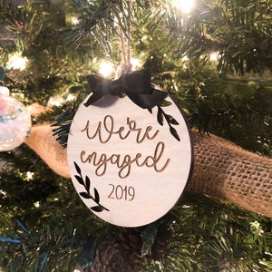 Wooden Christmas Ornament Engraved Ornaments Personalized Ornament Family Ornament Kids Ornament Engagement Ornament Tree image 2