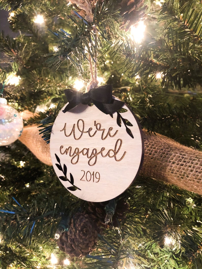 Wooden Christmas Ornament Engraved Ornaments Personalized Ornament Family Ornament Kids Ornament Engagement Ornament Tree image 2