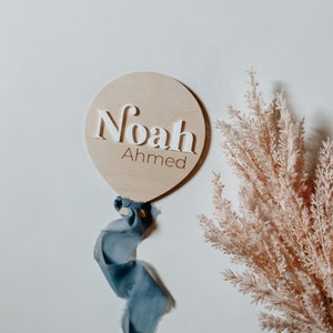 Baby Balloon Birth Announcement | Birth Announcement acrylic Hospital Photo Prop Newborn | Balloon Decor | Name Sign
