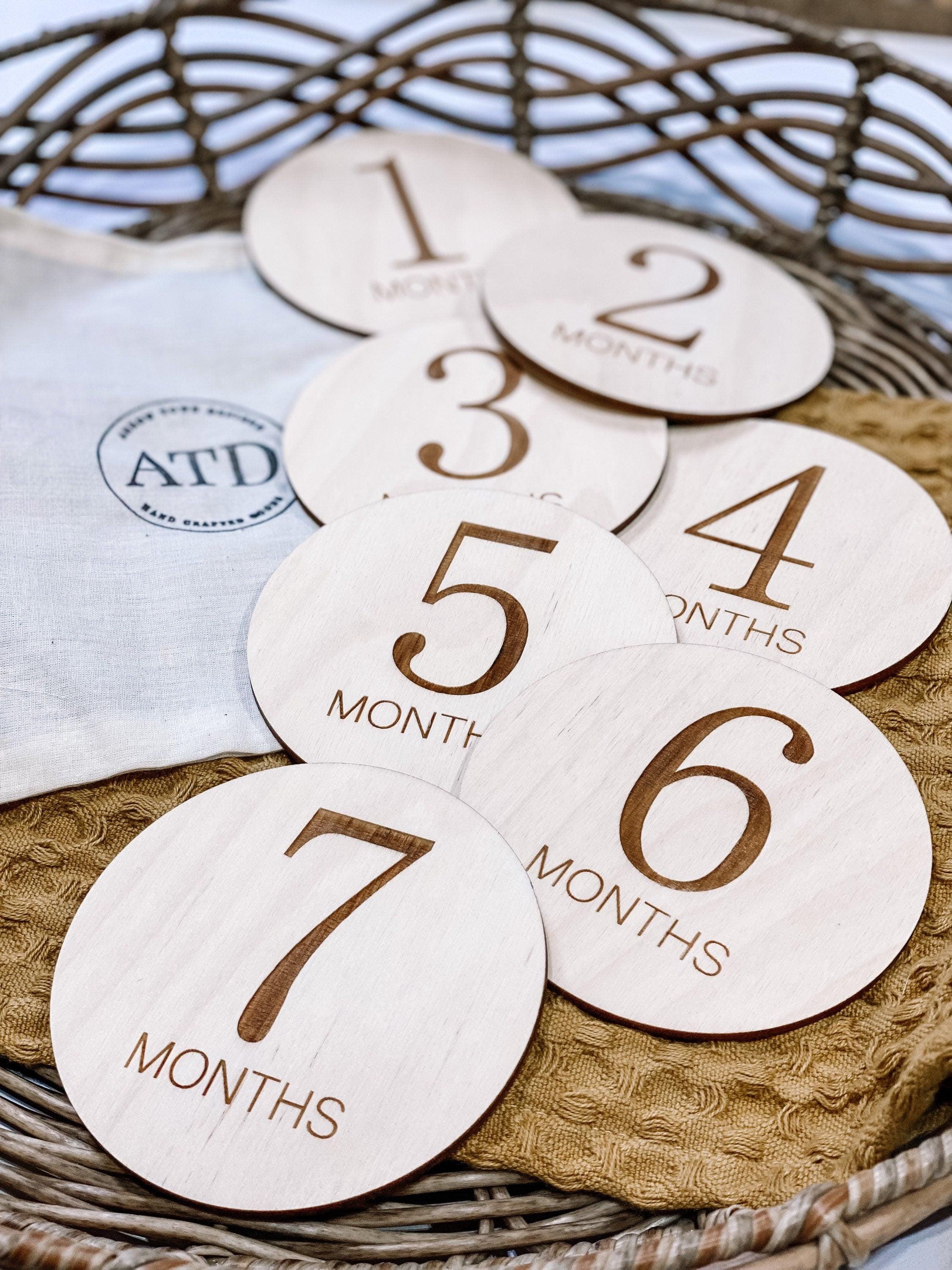 Baby Monthly Milestone Wood Discs | Milestone Cards | Age Signs ...