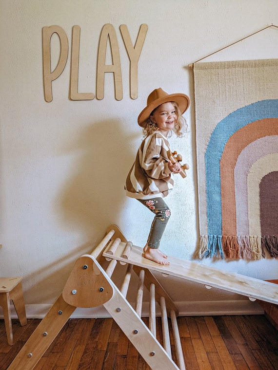 Play Sign | Playroom Sign | Nursery Sign | 3D Sign | Playroom Decor | Custom Sign | Word Sign | Playroom | Play | Montessori | Wood Sign