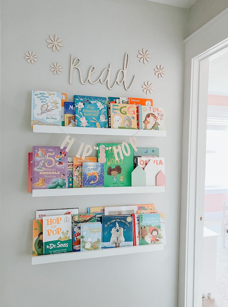 Read Sign Read Cutout Bookshelf Decor Bookshelf Etsy