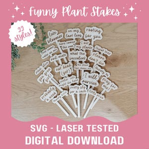 Estaca de planta engraçada SVG | Arquivo a laser | Gloforge | Topo de bolo | Arquivo Glowforge | Glowforge SVG | Arquivo cortado a laser | Testado | Pequenas empresas