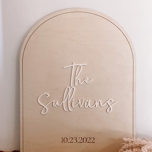 Wedding guestbook alternative Wedding guest book Last name wood sign Family name wood sign boho wedding sign image 3