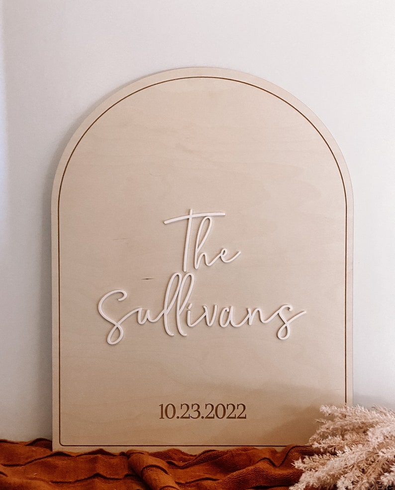Wedding guestbook alternative Wedding guest book Last name wood sign Family name wood sign boho wedding sign image 3