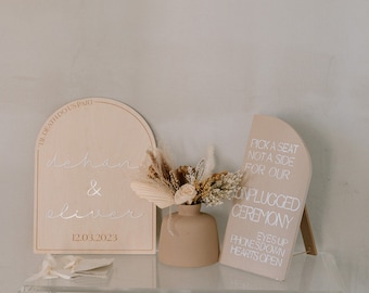 Alternatief bruiloft gastenboek | Bruiloft gastenboek | Houten bord met achternaam | Familienaam houten bord | boho bruiloft teken