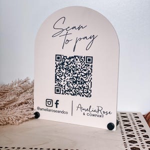 QR sign | Acrylic qr Sign | Custom qr Sign | Business qr Sign | reader qr | Venmo Sign | payment Sign | Business Signs | Custom Signage