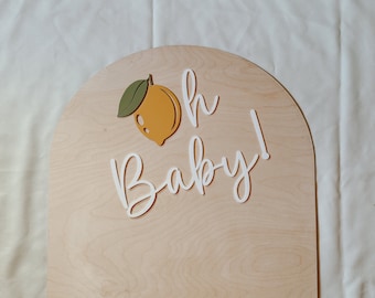 Oh Baby Lemon Shower | Custom Backdrop | Custom Wooden Words | Party Backdrop | baby shower Backdrop | Shower Backdrop | Personalized