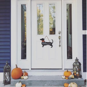 Happy Halloweenie Dachshund Dachshund Sign Halloween Sign Dog Sign Fromt Door Sign Wiener Dog Sign Halloweenie Dog Mom image 3