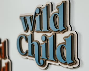 Wild child play sign | Playroom Decor | Nursery Decor | Word Signs | Kids Decor | jungle decor | boys | rad play | Room | nursery