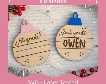 Adornos de escritura a mano para primaria SVG / Archivo de corte láser / Descarga digital / Silhouette / Cricut / Manualidades