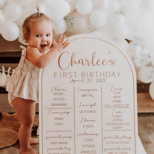 First birthday decor | Birth stats sign | Milestone sign | birthday decor | Boho birthday | Retro birthday | 1st birthday | Boho| Milestone