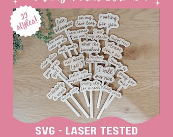 Funny Plant Stake SVG | Laser File | Gloforge | Cake Topper | Glowforge File | Glowforge Svg | Laser Cut File | Tested | Small Business