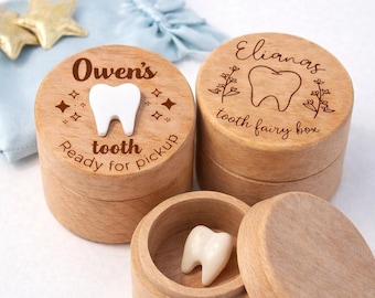 Caja personalizada para el Hada de los Dientes, caja de madera para dientes con grabado personalizado, caja de recuerdos para el Hada de los Dientes para niños, pequeño soporte para dientes, caja de regalo para dientes de bebé