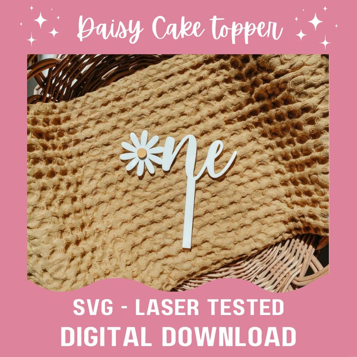 Daisy One Cake Topper SVG | Laser File | Gloforge | Cake Topper ...