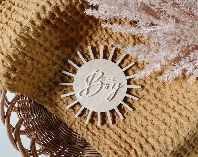 Double sided both announcement | Birth Announcement | 2 sided Gender Reveal | Sun baby | Birth | Pregnancy Announcement | Photo Props |
