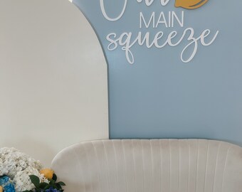 Main Squeeze baby Shower | Custom Backdrop | Custom Wooden Words | Party Backdrop | baby shower Backdrop | Shower Backdrop | Personalized