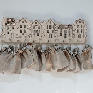 Wooden Advent Calendar Village - Christmas Decor design and style example