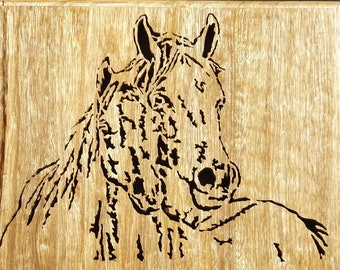 Horse and Foal Plaque Handmade