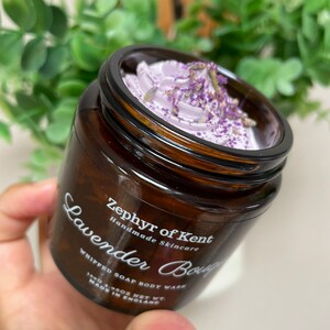 Handmade Lavender Bouquet Vegan Whipped  Body Wash - 120ml | Sensitive Skin | Shower, Shave, or Soak | Preservative-Free, Self care, UK