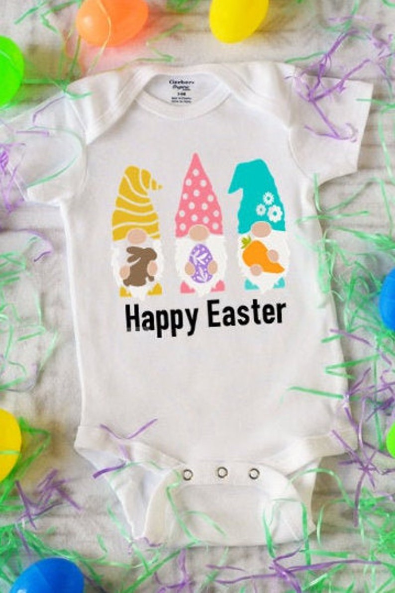 Gnomes Easter Baby Bodysuit