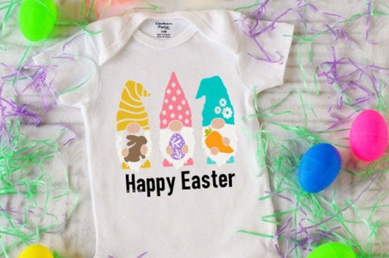 Gnomes Easter Baby Bodysuit