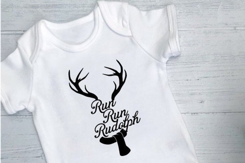 Baby Bodysuit Run Run Rudolph