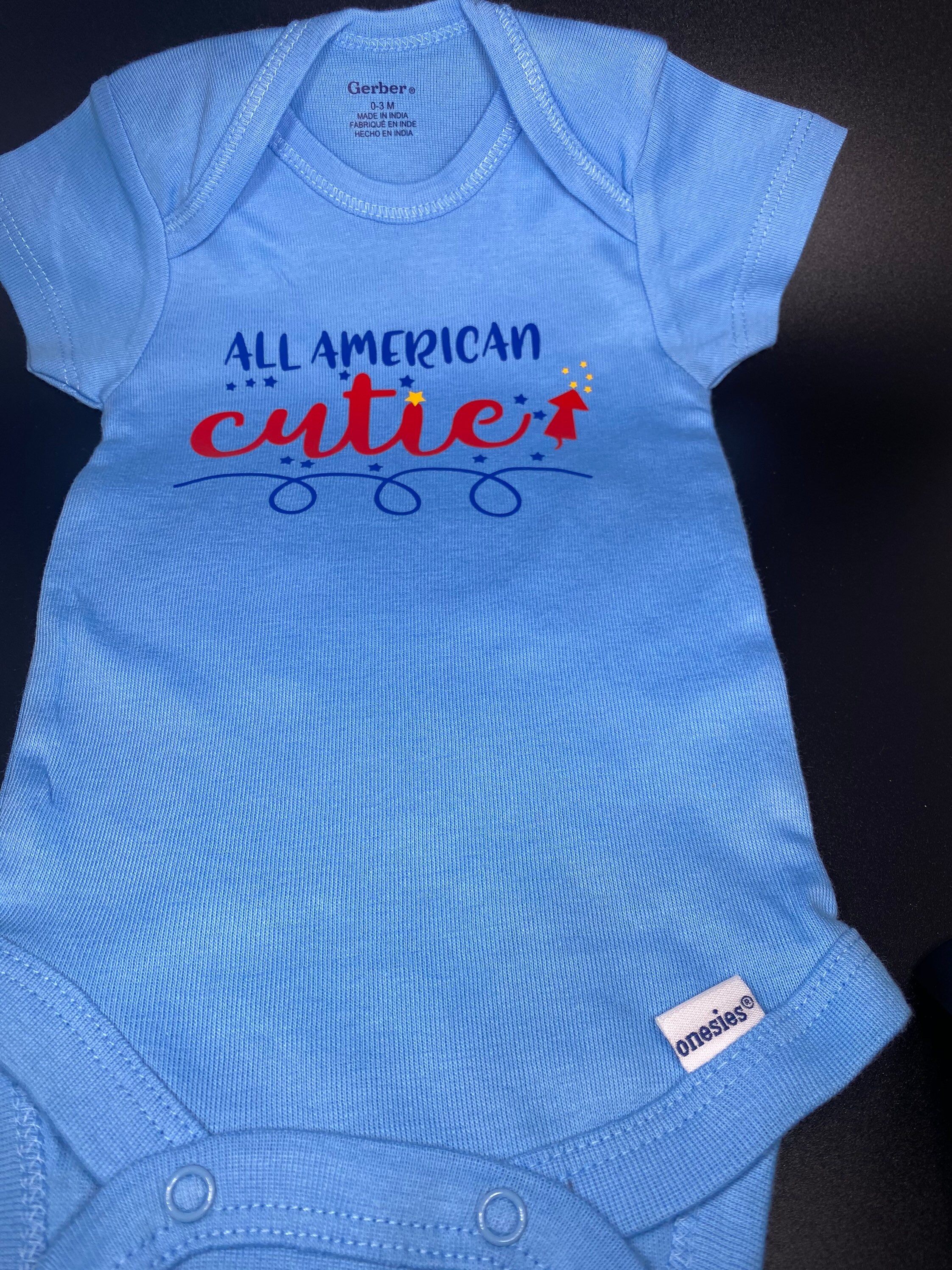 Baby Blue Bodysuit all American Cutie Etsy UK