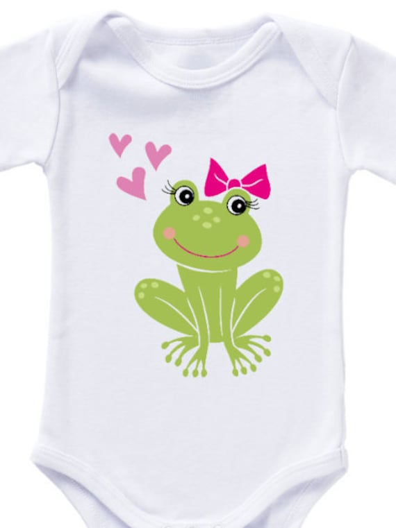 Beautiful Green Frog Baby Bodysuit With Red Bow and Hearts Baby Onesie With  a Sweet Little Frog -  Canada
