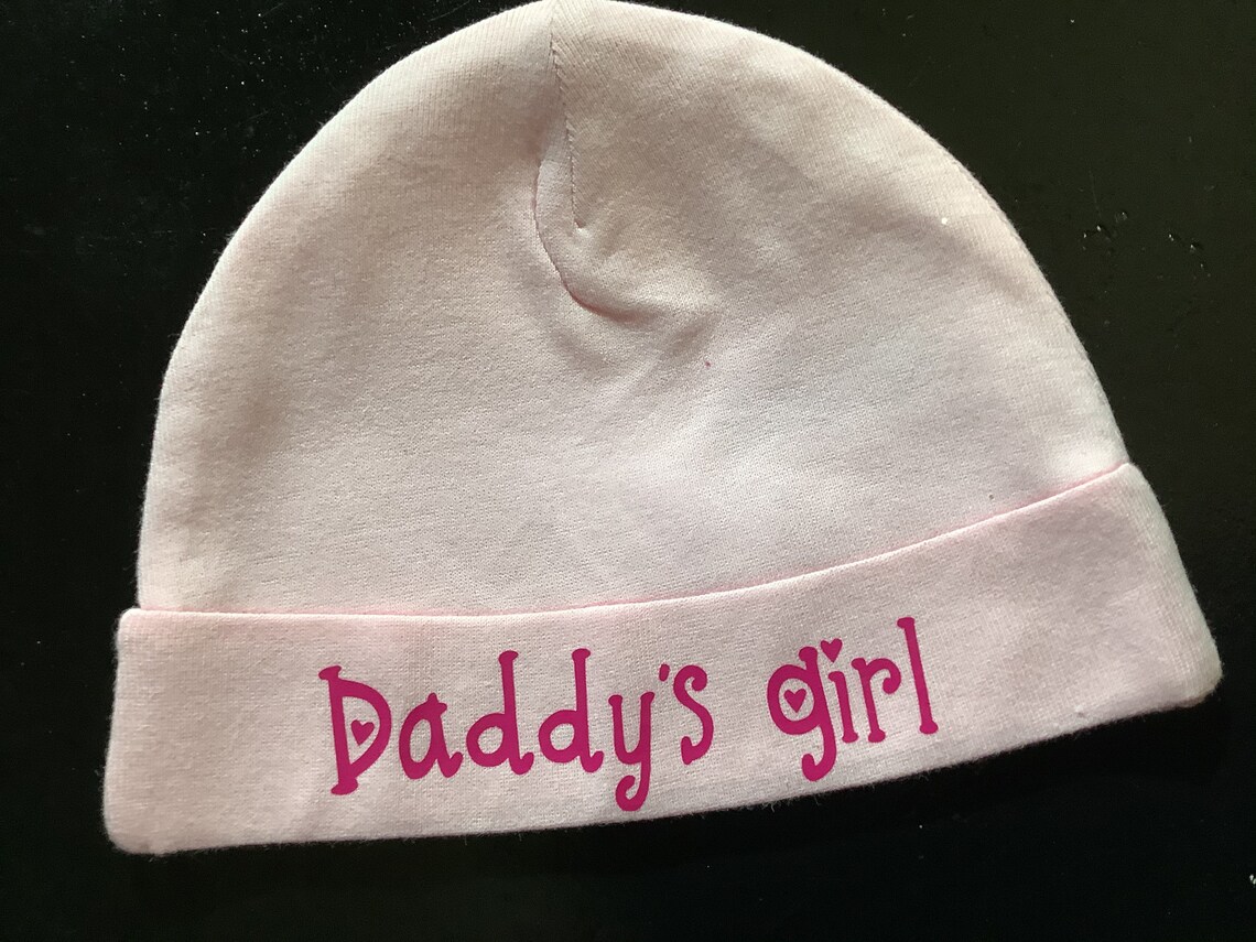 Baby Girl Cap 06 Months Pink With Bright Pink Lettering. Etsy