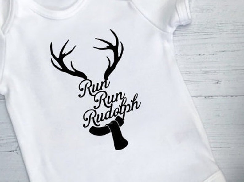Baby Bodysuit Run Run Rudolph