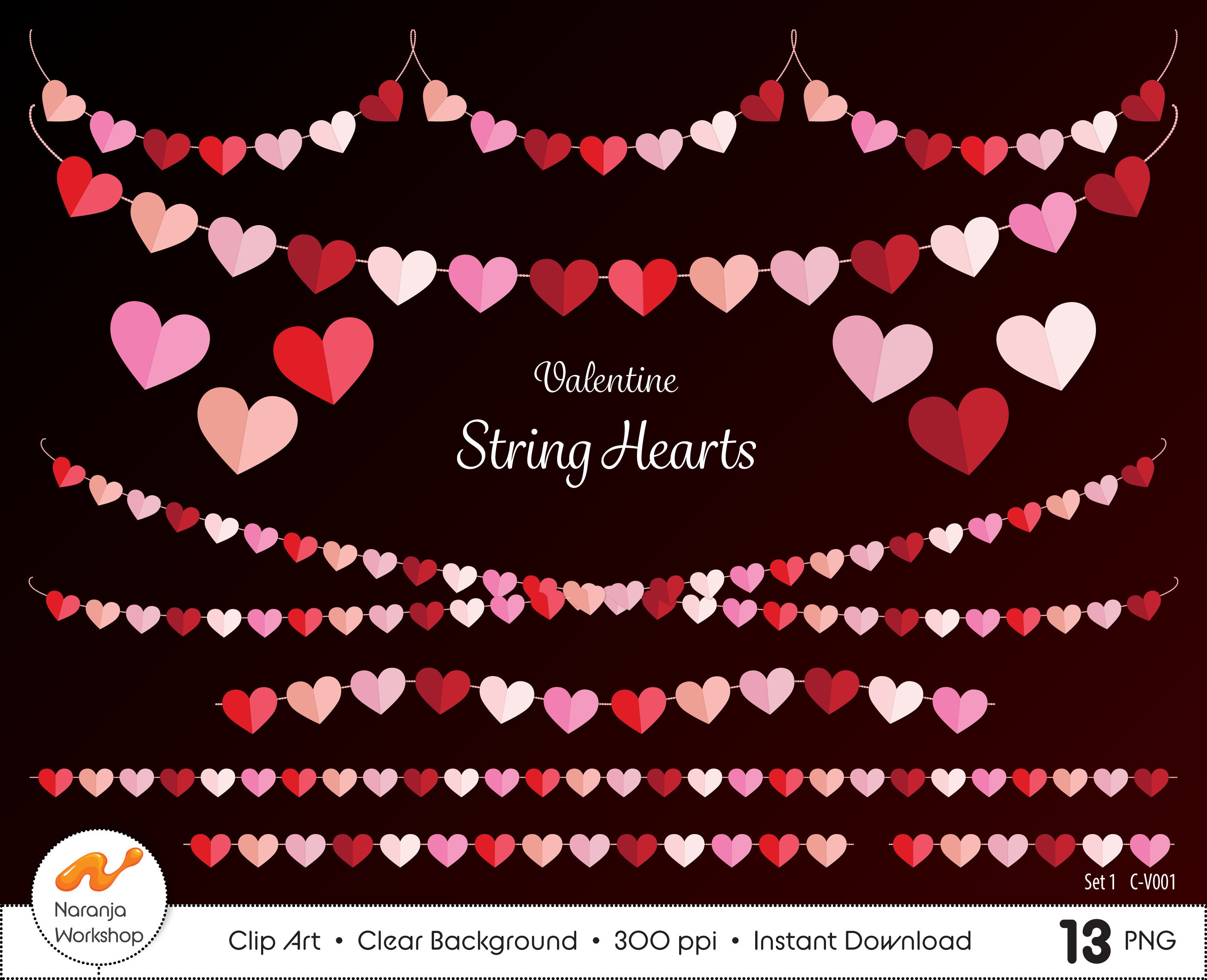 Craft Supplies & Tools Valentine heart strings clipart Valentine heart
