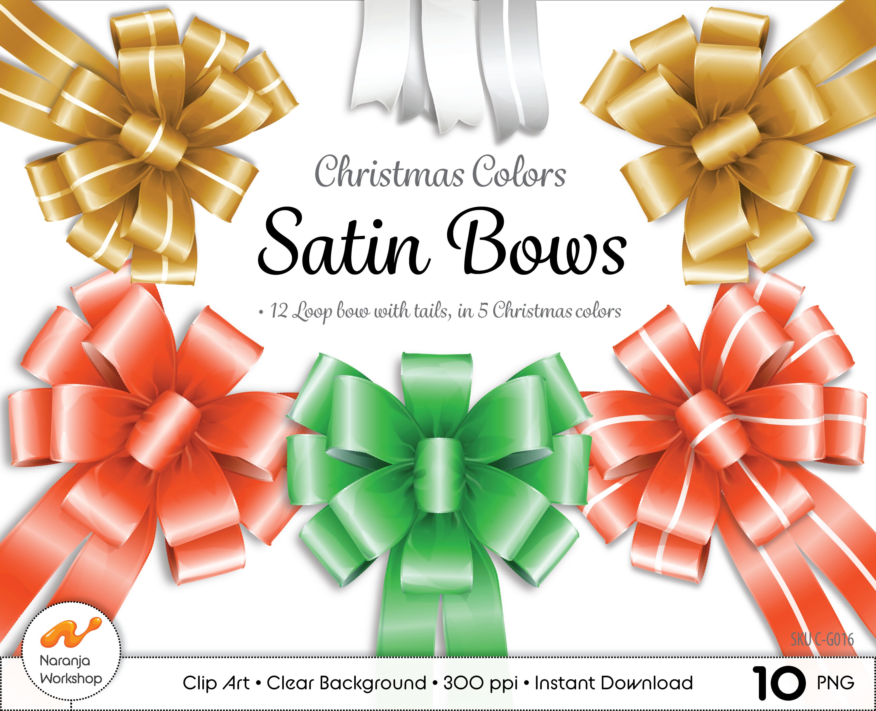Bow Clipart Bow Ribbon Png Red Printable Digital Christmas - Etsy Australia