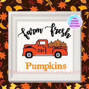 Farm Fresh Pumpkins Cross Stitch Pattern