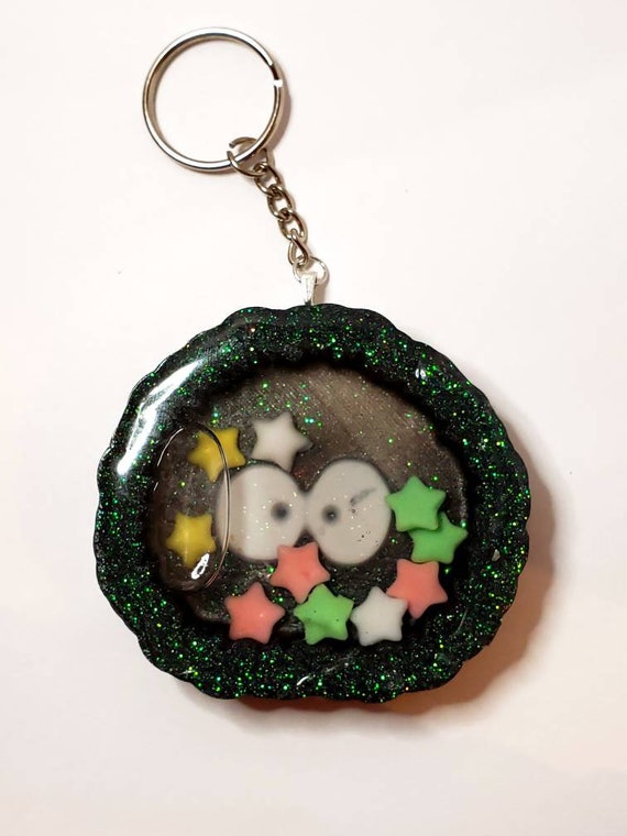 Soot Sprite Glitter Keychain; Resin Keychain; Handmade