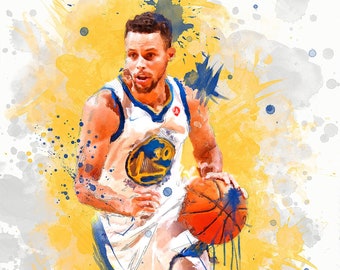 Stephen Curry Golden State Warriors Portrait Sports Print Art 11x17