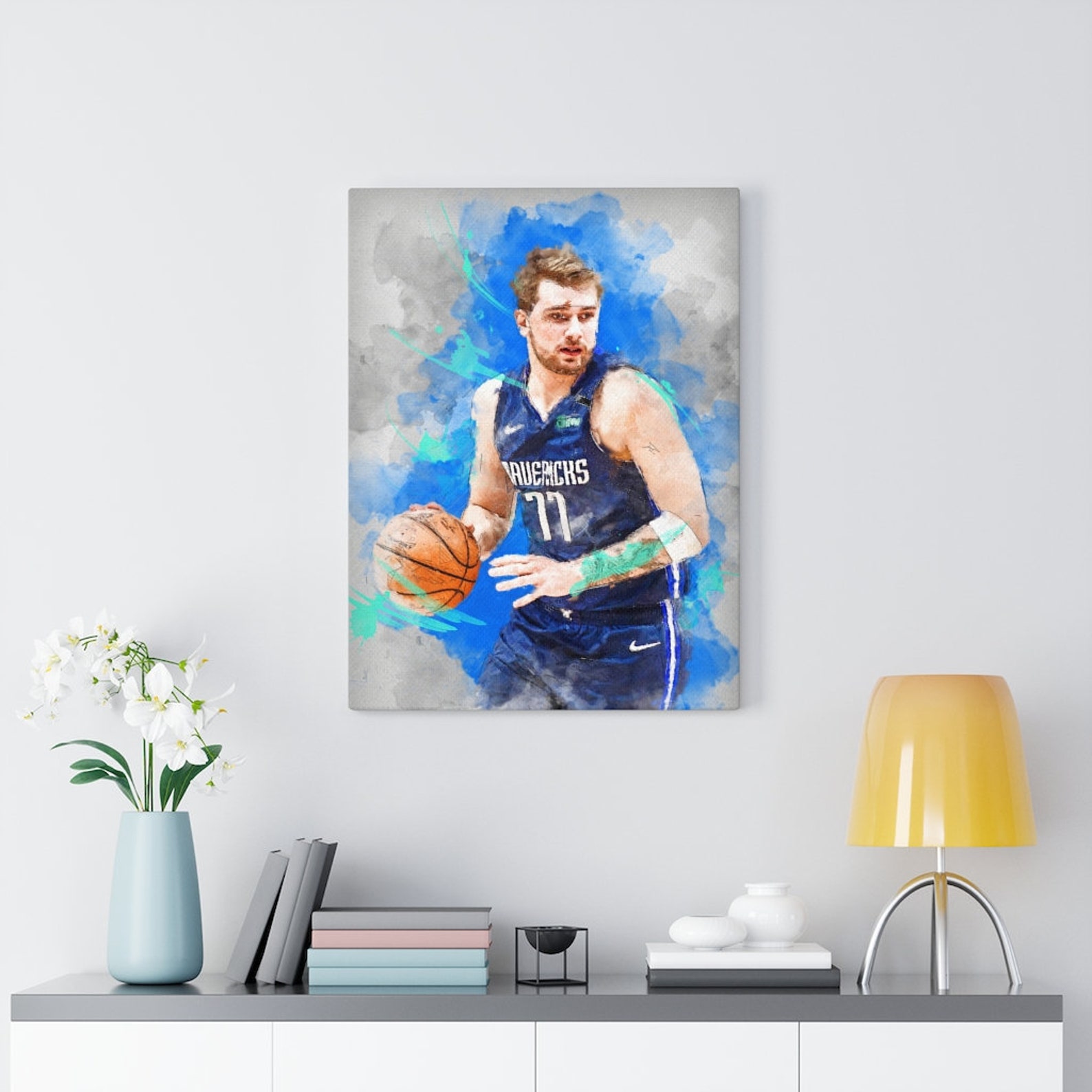Luka Doncic canvas sports NBA wall art canvas home decor in a Etsy