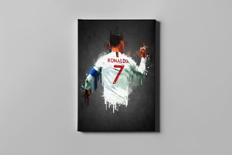 Cristiano Ronaldo Canvas sports soccer wall art postercanvas home decor great in a man cave or kids room CR7 artwork football print CANVAS