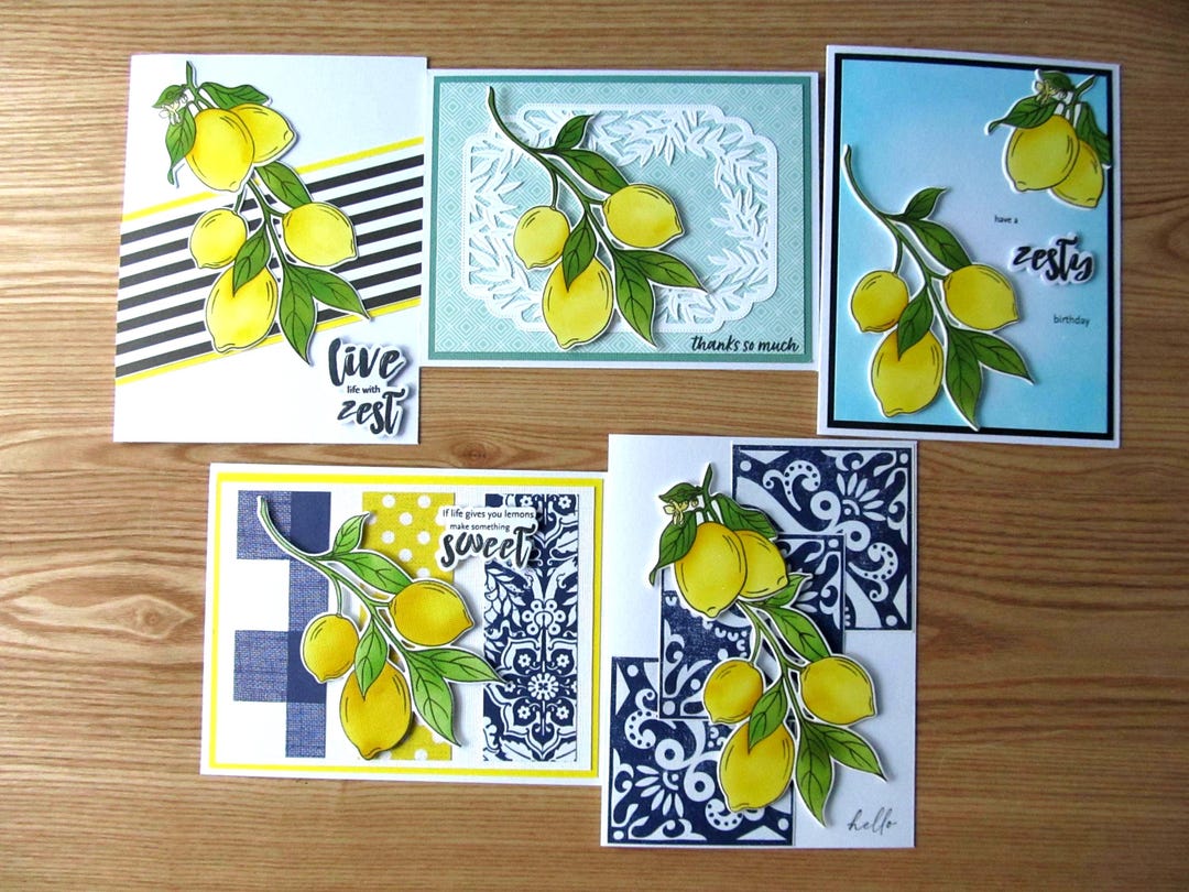 Handmade Lemon Greeting Cards: Mediterranean Thank You Notes - Etsy