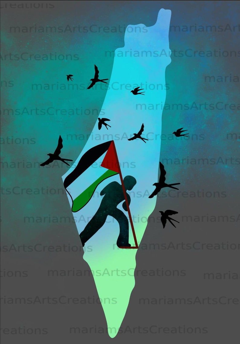 Palestina kaart afdrukken, routekaart poster, دولة فلسطين Jeruzalem Gaza, stadskaart kunst, kamer muur kantoor decor, afdrukbare kaart afbeelding 2