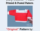 BABY JUMPER PATTERN, Printed Paper Knitting Pattern, Newborn Pattern, Posted Baby Sweater Pattern , Illustrated detailed instructions,