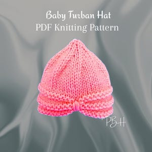 Preemie/Small Newborn Baby Turban Hat Pattern, PDF Digital Download, Charity Knitting Pattern, DK Yarn