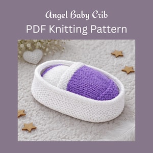 Angel Baby Crib Knitting Pattern, Knit for Charity, Baby burial bed with pillow and blanket, PDF Download, 2 sizes