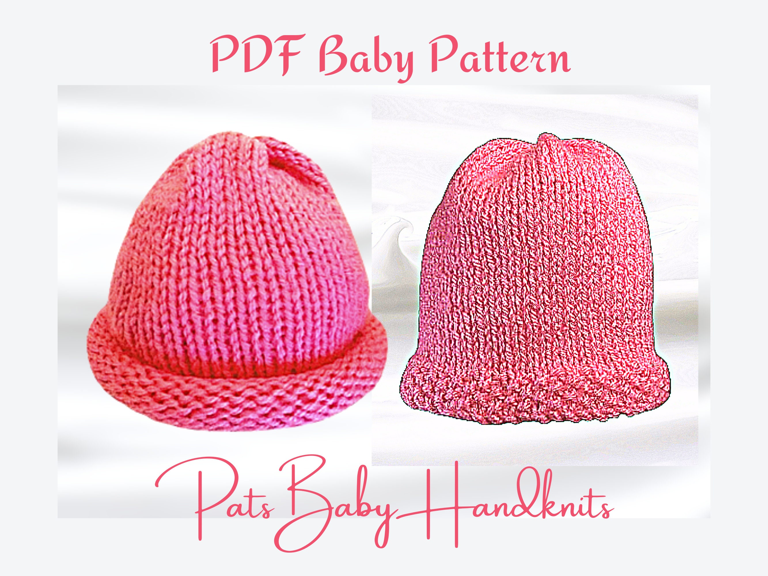 Easy Baby Hat Knitting Pattern, PDF Digital Download, Simple Preemie to Newborn  Hat Pattern, Printable Detailed Illustrated Instructions. - Etsy, image size:2667x2000