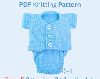 Knitting Pattern for Angel Baby Wrap, PDF Download, Charity Pattern for Babies Born Sleeping, Baby Burial Outfit, Baby Sleep Suit Pattern