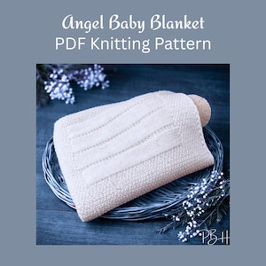 Angel Baby Blanket Knitting Pattern, Baby Born Sleeping Pattern, PDF Download, A4 Blanket for Miscarried Baby, Charity Pattern for Hospitals