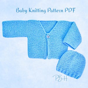 BABY Knitting Pattern, Baby Cardigan Pattern, Easy Hat Pattern for Newborn, Preemie Knitting Pattern, Instant PDF Download, Printable