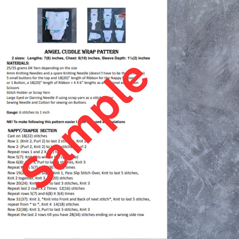 Angel Baby Cuddle Wrap Knitting Pattern, Charity Outfit Knitting (PDF ...