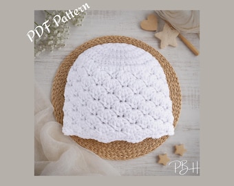 BABY HAT Crochet Pattern, Hat Pattern 3 sizes:  Preemies/Newborns, Crochet Baby Beanie, PDF Download, Make Gift for Baby, Craft Supply